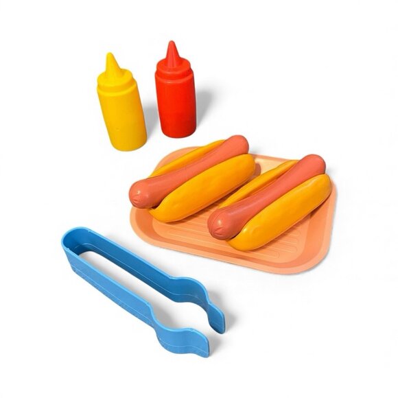 Vintage Fisher Price Fun with Food Hot Dog Lunch Set #2134 Complete - Picture 1 of 4